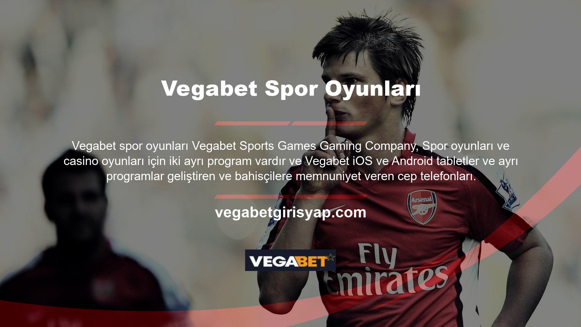 Vegabet Sports Games Gaming Company, kullanıcıların telefonlarında oyun oynamasını sağlayan bir mobil uygulamaya sahiptir